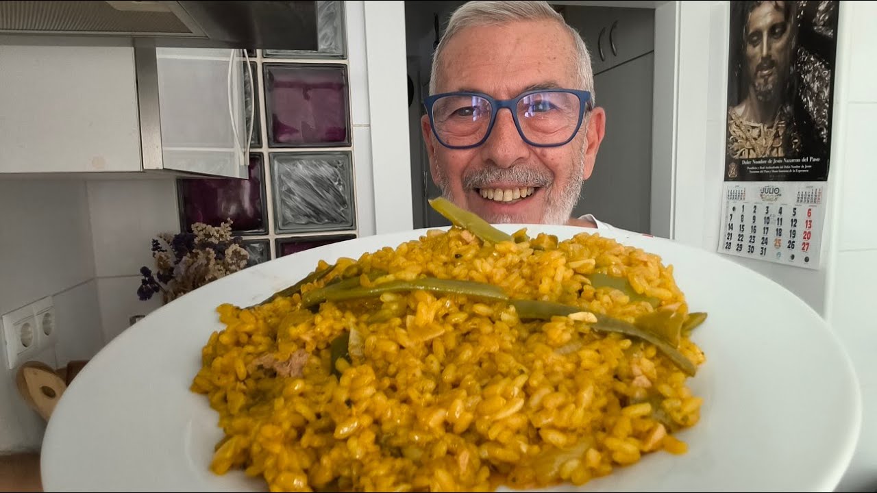Arroz con atún y judías verdes