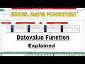 Datevalue Explained | Excel Date Function | Excel Datevalue Function | Datevalue Function in Excel