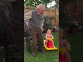 Look How The Baby Copies Grandpa's Hunched Walk! His Tiny Shadow 👴😂 #FunnyBaby