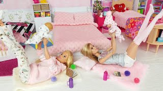 Two Barbie Two Ken Two Baby Morning Bedroom Bathroom Routine Life in a Barbie Dreamhouse