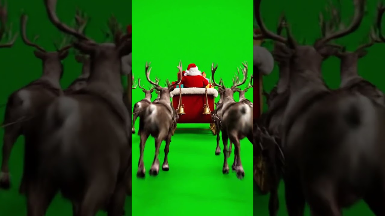Santa Fly By Green Screen | Dynamic POV Christmas Animation 04 