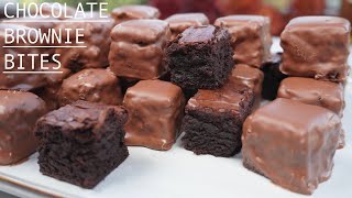 Mini Brownie Bites🍫Chocolate Covered Brownie Cubes