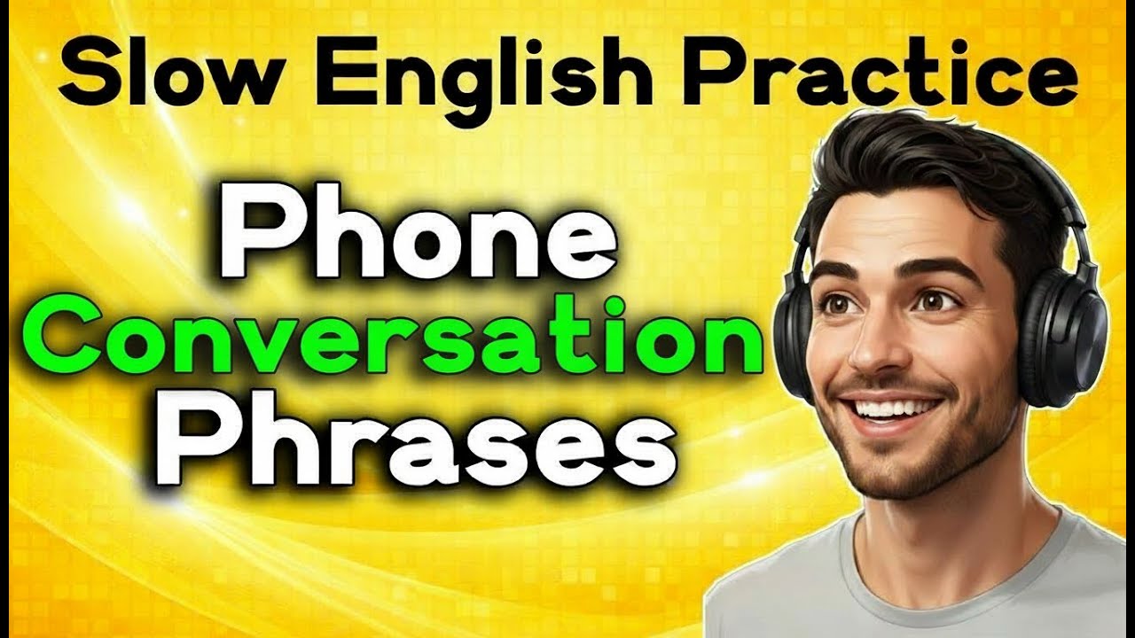 60 English Phrases for Phone Conversations Slow English Shadowing | PRACTICE SLOW AND CLEAR ENGLISH