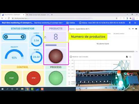 Banda transportadora controlada desde la nube con PLC Siemens - YosoView Cloud - video from YosoView