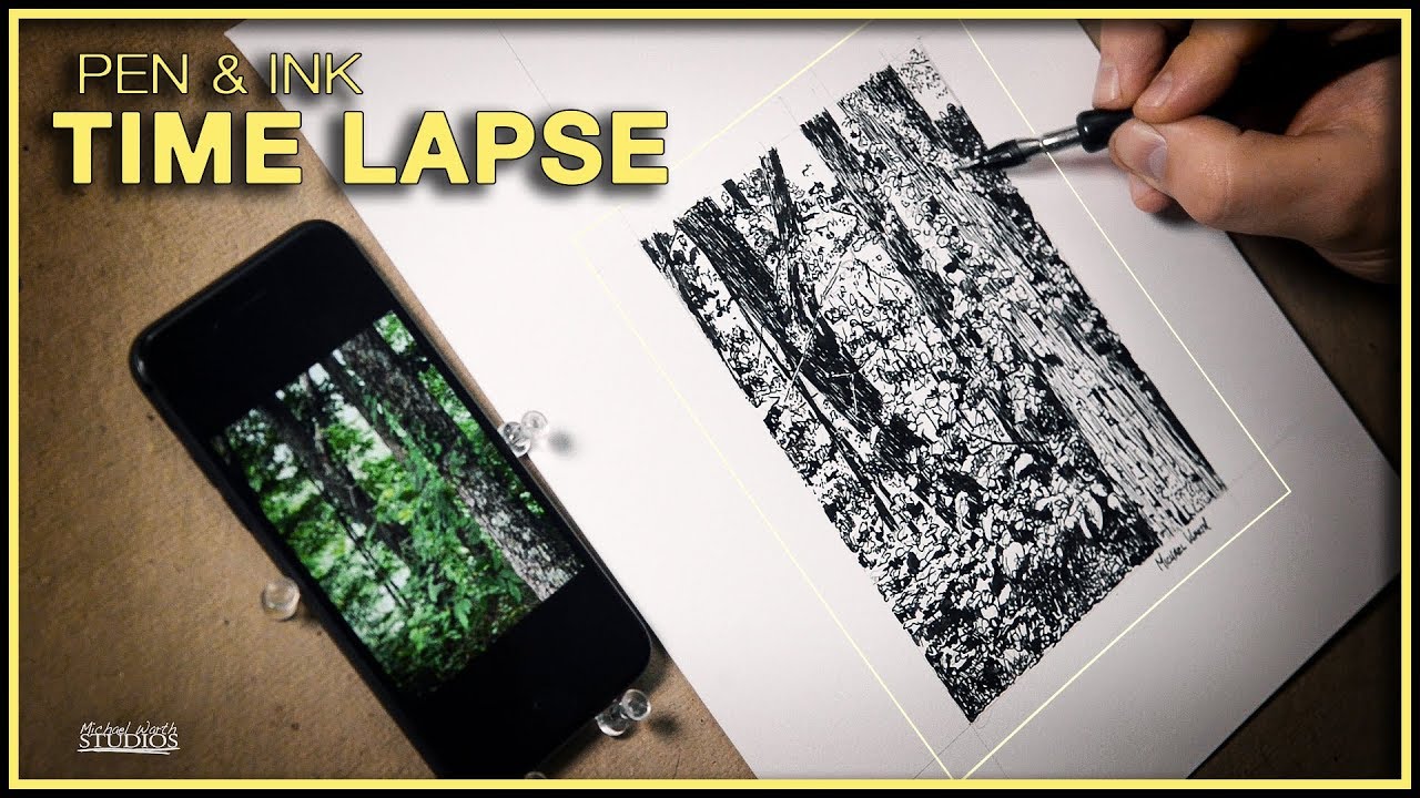 Pen And Ink Drawing Time Lapse | A Fine Art Study Using Traditional Steel Nib Ink Pen