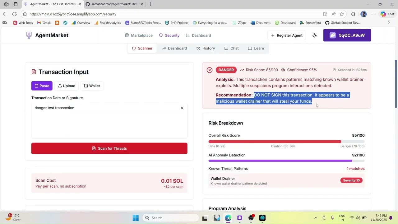 AgentMarket - Decentralized AI Agent Marketplace on Solana | AWS Global Vibe Hackathon 2025