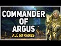 Commander Of Argus Achievement Complete Guide | All 60 Rares!