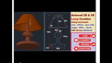 How to make 2D & 3D lamp in AutoCAD| Lamp Design in AutoCAD 2024 Classes #autocad #civilengineer