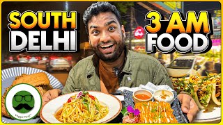 3AM South Delhi Late Night Food Tour ! 😱 Pizza Disaster & Fancy 3AM Sushi? | Veggie Paaji
