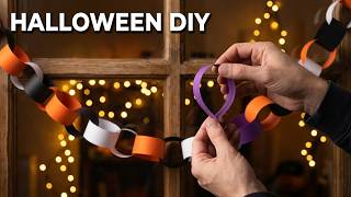 ASMR DIY Halloween Paper Chains 🕸️ Spooky Room & Window Decor