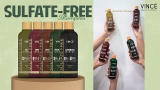 Sulfate-Free Shampoo Range By Vince Natural Haircare With Onion, Avocado, Olive, Ginger & Bamboo