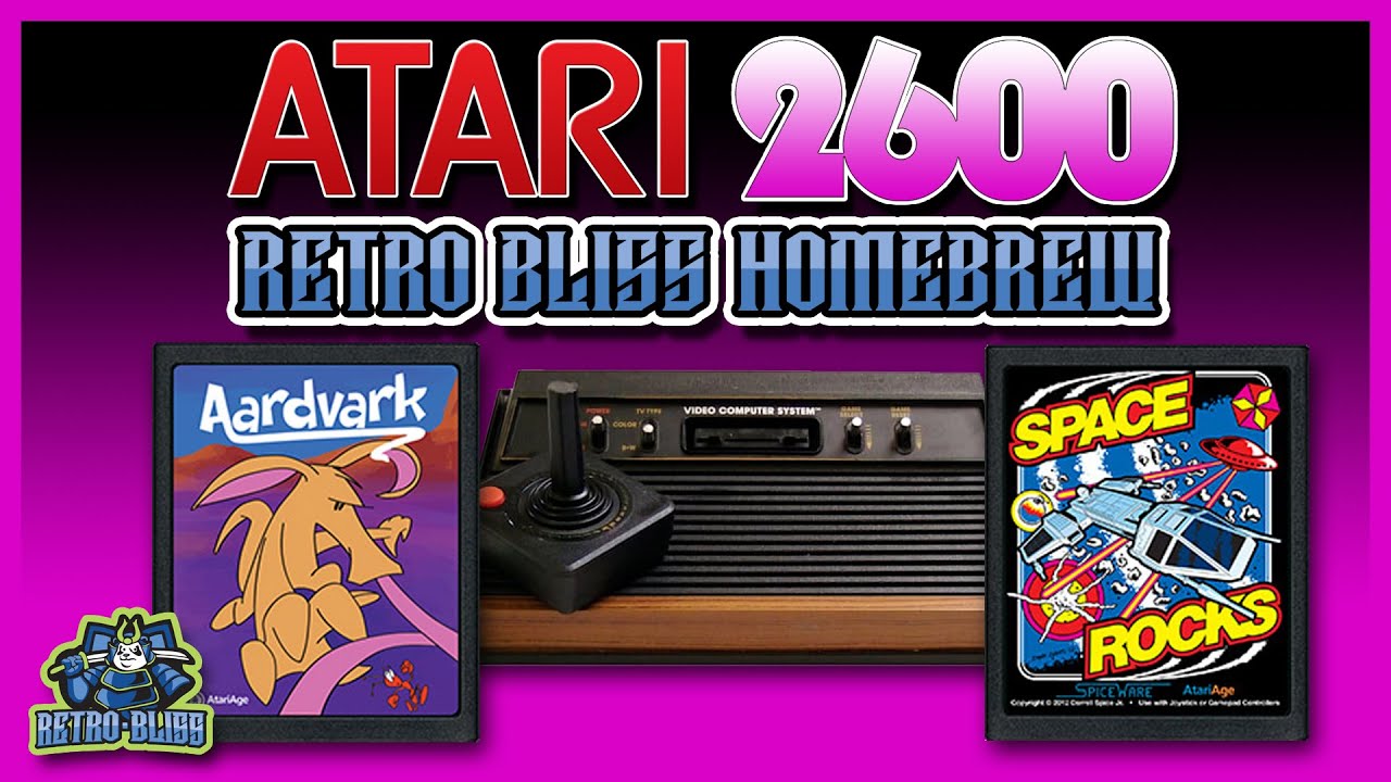 Atari 2600 Space Rocks and Aardvark Homebrew Games! Let's Go! - YouTube