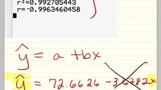 Linear regression I- (slope, y-intercept, r, and r-squared)