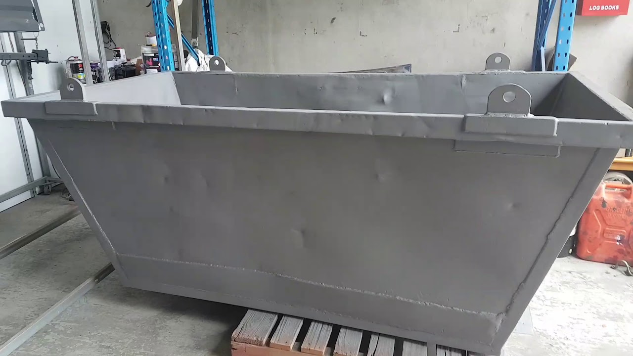 Skip Bin sandblasted spray painted to remove rust and old paint