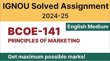IGNOU BCOE 141 Solved Assignment 2024-25 PDF Download | English Medium