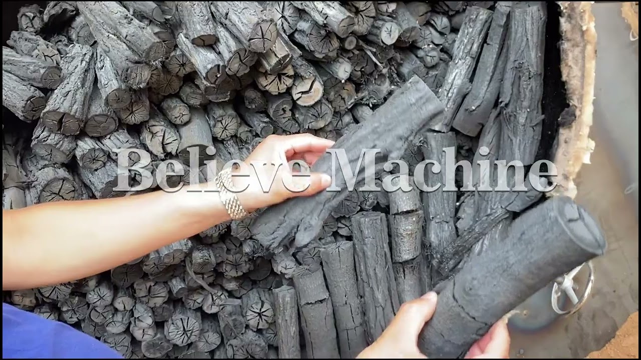 Horizontal carbonized wood video