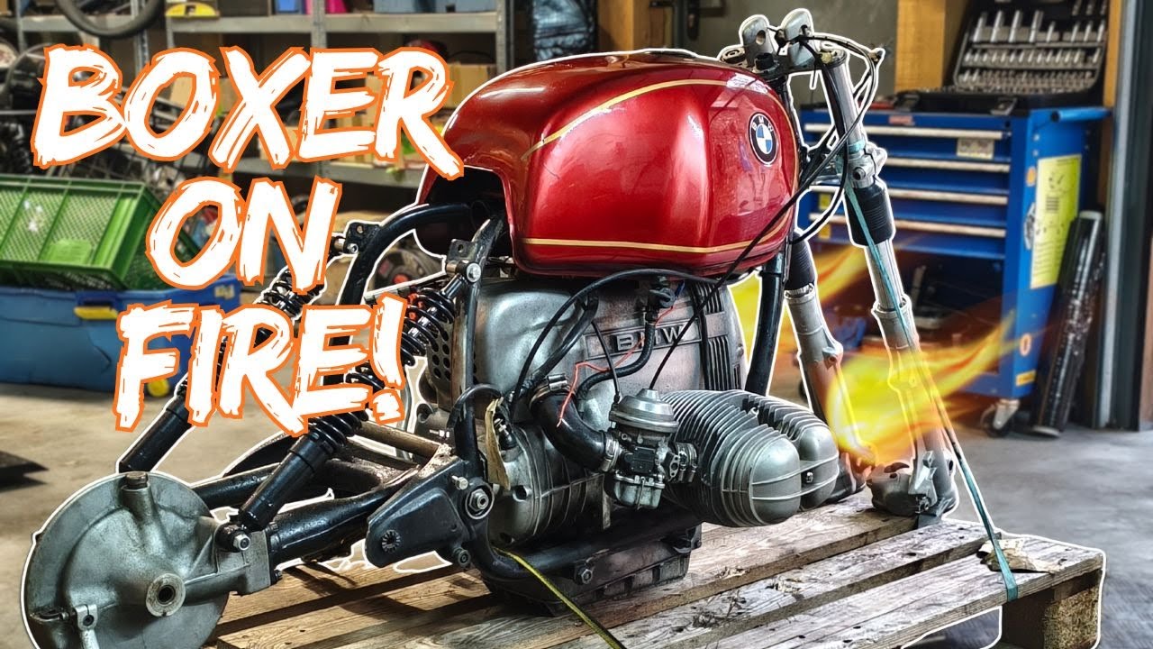 This 80s BMW Boxer Shoots Fire 🔥 Raw Sound & Real Flames │ BMWボクサー エンジン始動