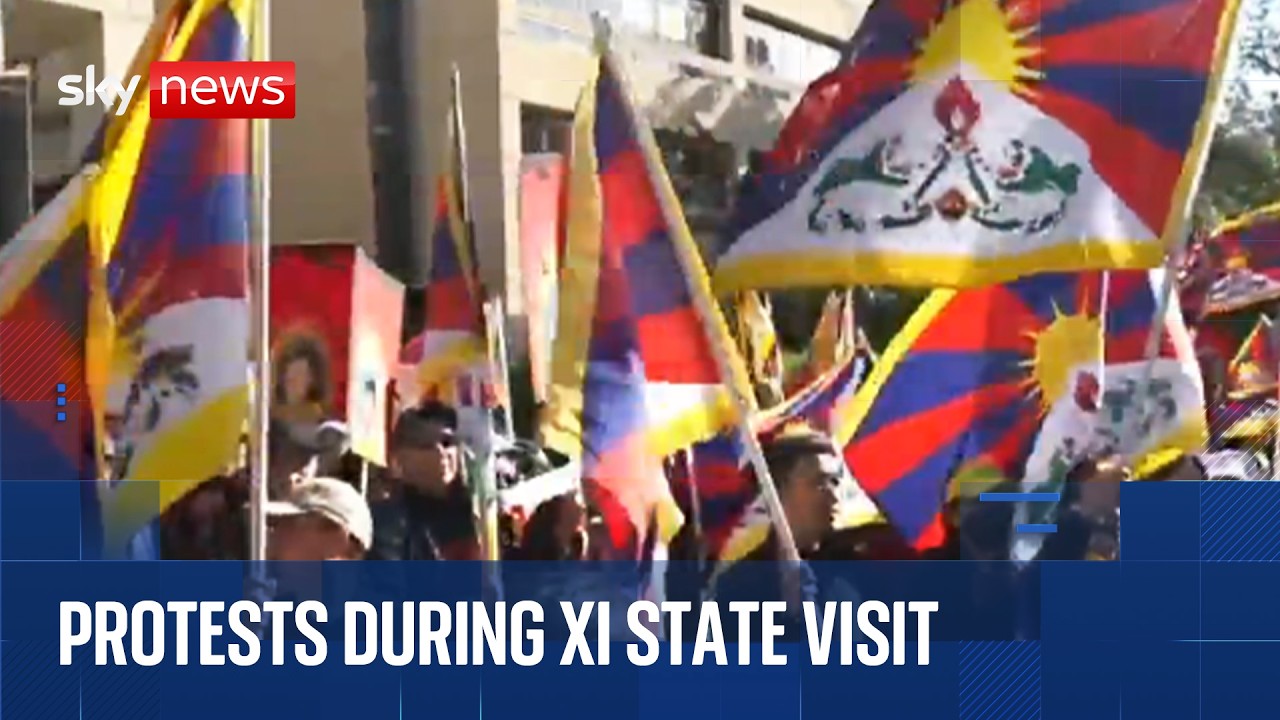 Protests in US during Chinese President Xi's state visit