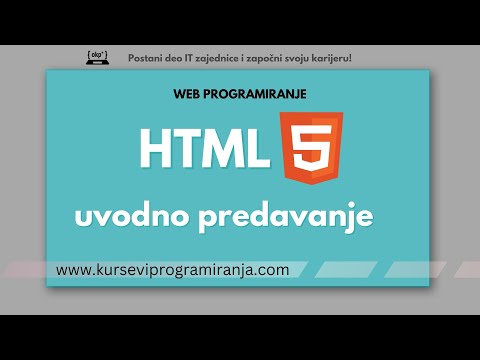 Web programiranje - Uvod u  HTML - Lekcija 1