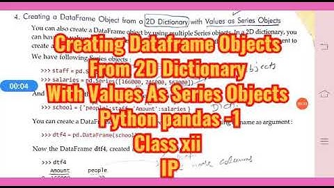 Creating Dataframe Objects  From 2D Dictionary  With Values As Series Objects
