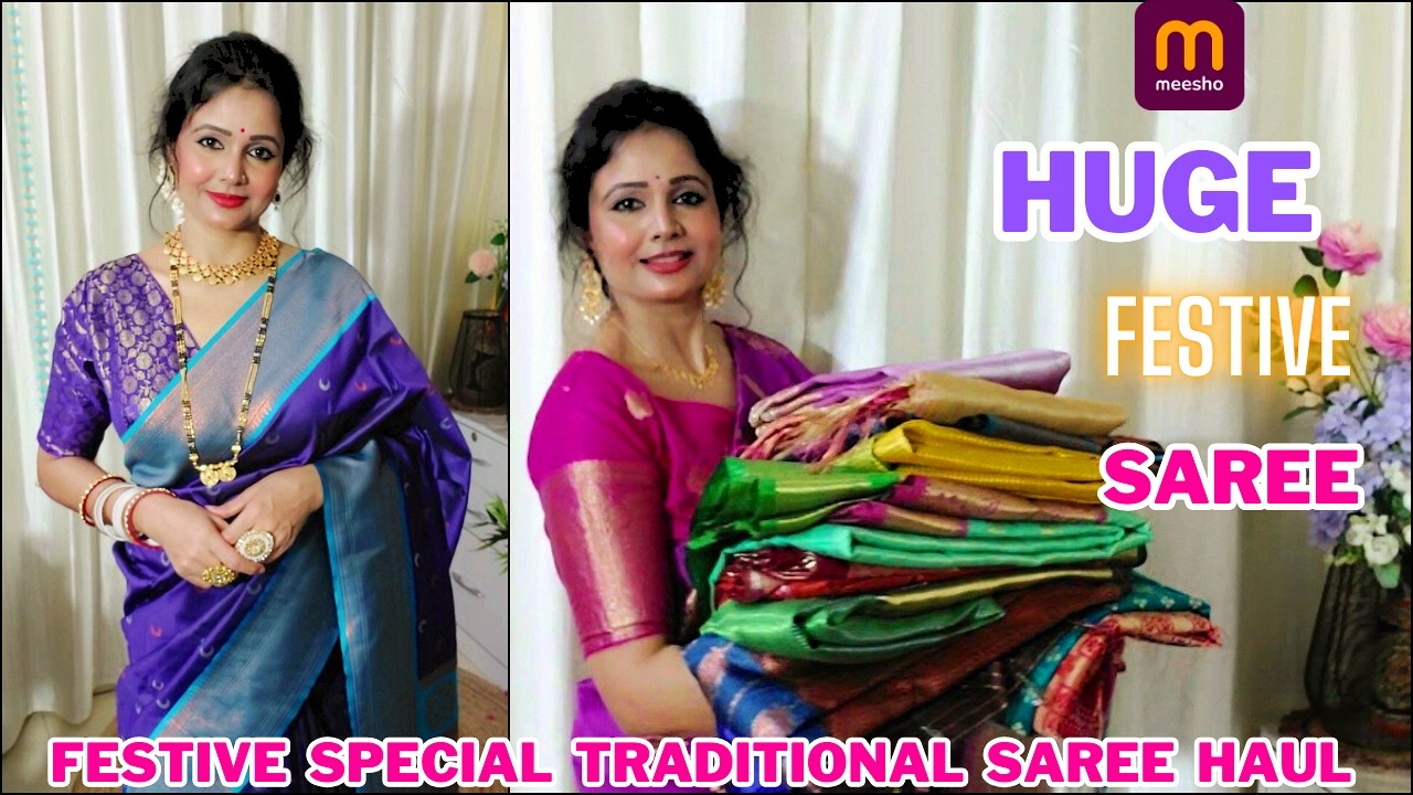 Meesho Festive Wear Saree Haul || Meesho Saree Haul || Meesho Traditional saree Haul