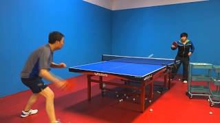Training with Coach Li: Backhand flip, followed by backhand and forehand loop