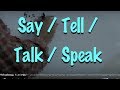 INGLÉS. 46- SAY/TELL Talk/Speak. Inglés para hablantes de español. Tutorial