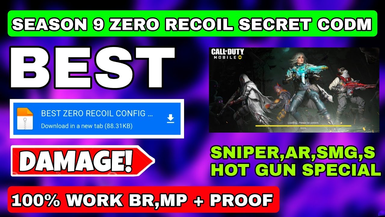 Season 9 Zero Recoil Secrets in Call of Duty Mobile | Codm Config | Cod ...