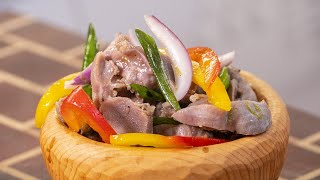 Как скрасить свой ужин с помощью яркой закуски. Готовлю куриные желудки.