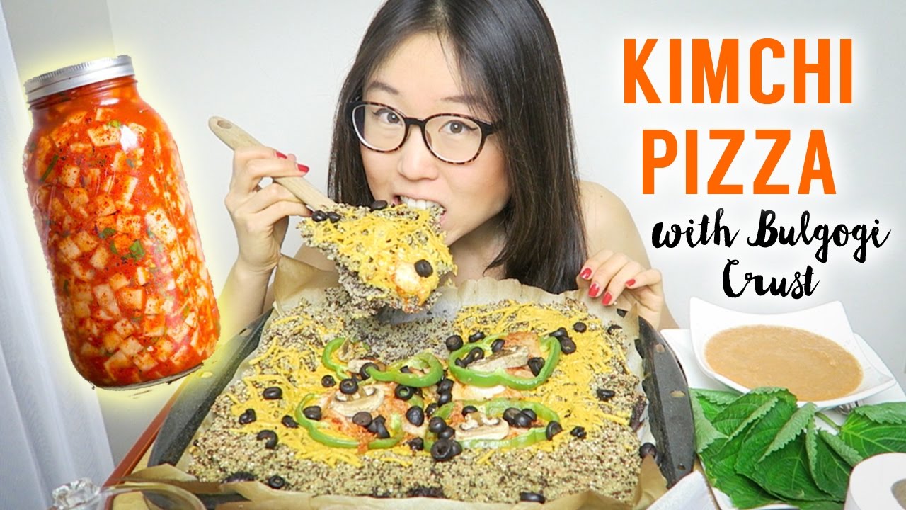 kimchi pizza bulgogi crust mukbang youtube