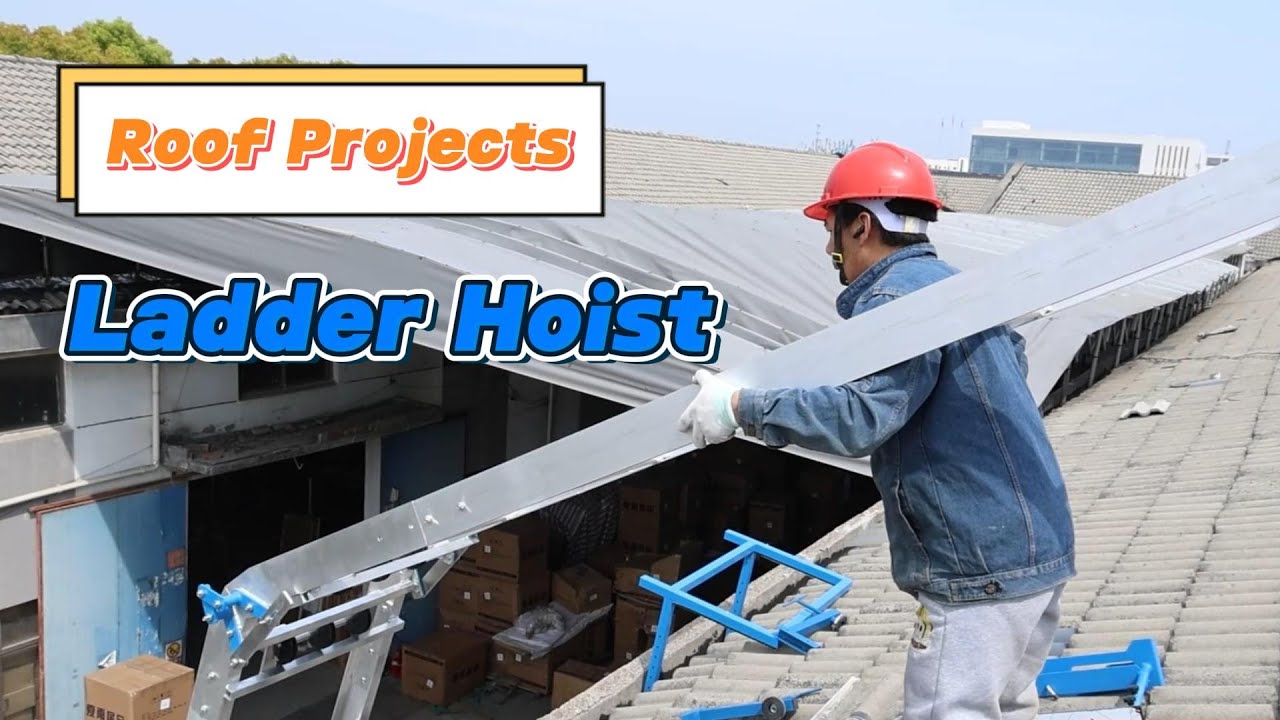62 ft. 19 m Aluminum Hoist Ladder Lift for Rooftop Project Solar Panel Installation