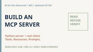 Build an MCP Server in Python | Tools, Resources & Client (A03 Updated OCT26)
