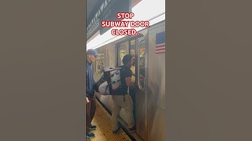 STOP SUBWAY DOOR CLOSED. #shorts #youtube #viral #youtubeshorts #trend #train #train #youtuber #fyp