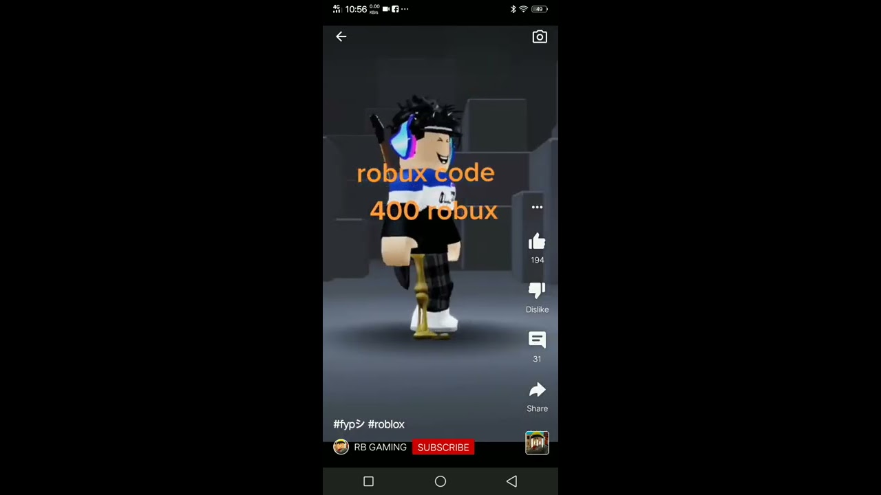 400 Robux Code