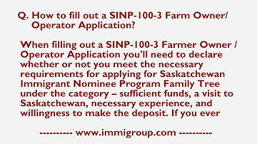 How to fill out a SINP-100-3 Farm Owner / Operator Application?