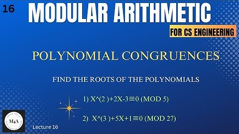 Polynomial Congruence Examples|Model Question Paper EX|Modular Arithmetic|22MATS101Module4|DrSujataT