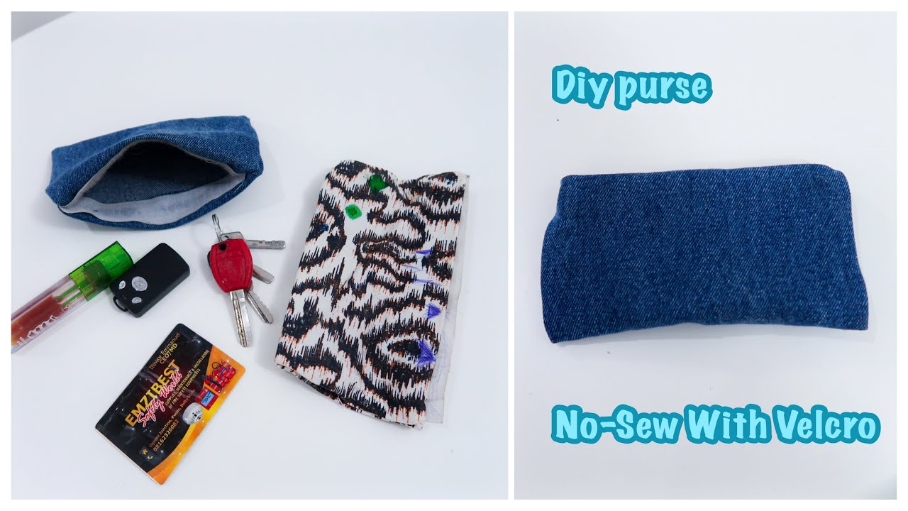 Diy No-Sew purse !!! Pencil case...Mini pouch With Velcro.  ||Diy Purse||