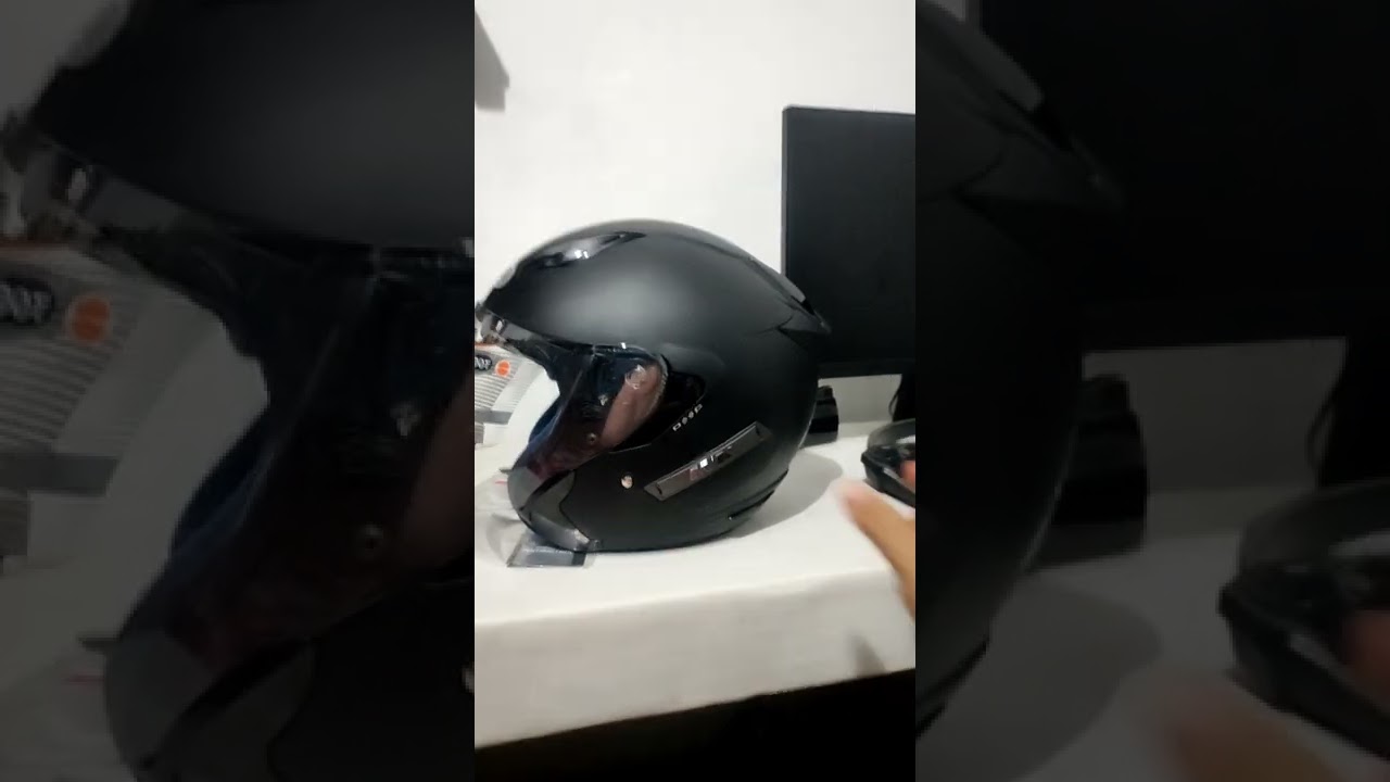 Helm halfface double visor Ink metro black doft