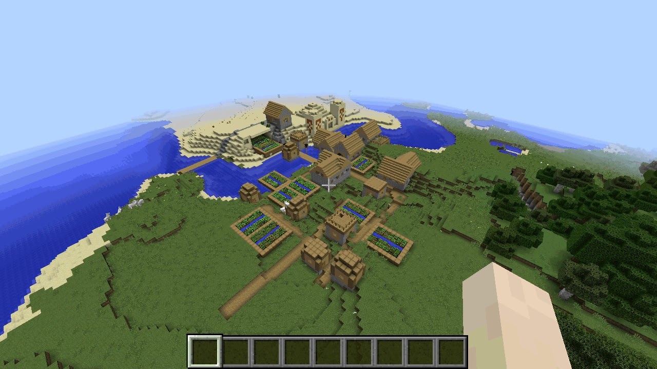 Village And Desert Temple With Diamonds Minecraft Seeds