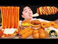 ASMR MUKBANG 엽기 떡볶이 & 치즈 핫도그 FIRE Noodle & CHEESE HOT DOG EATING SOUND!