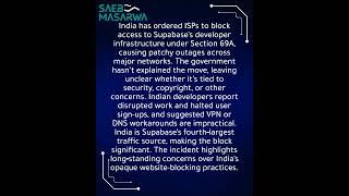 India blocks access to the developer platform Supabase with a government order