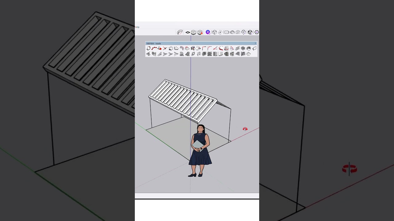 sketchup tips to create line to rectangular tube   / 1001bit tutorial