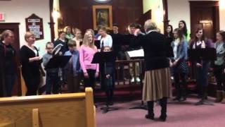 WCCChorus sings Personent Hodie with Noah Carver on drum