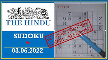 How to Solve 1 Star Hindu  Sudoku May 03, 2022 -  Step By Step Solution