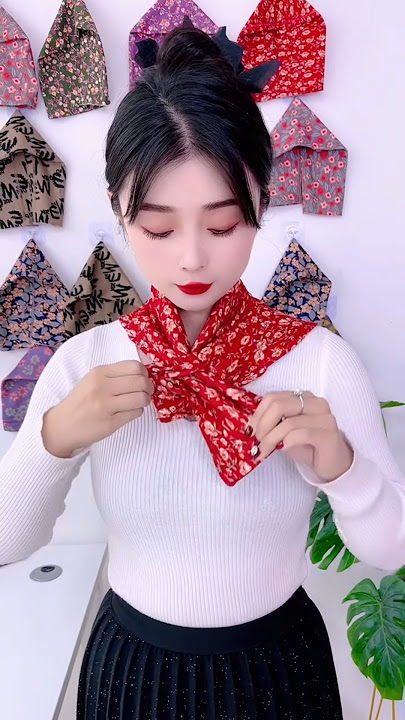 Charming Red Scarf with Hidden Storage#shorts #viralvideo #shortvideo #trending