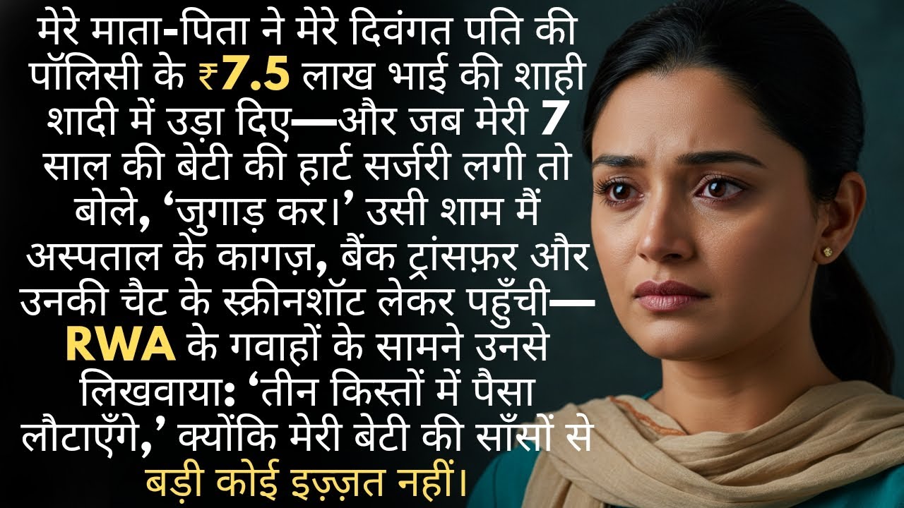 पति की पॉलिसी से भाई की शाही शादी; बेटी की हार्ट सर्जरी पर कहा—‘जुगाड़ कर! | Full hindi stories | Rf