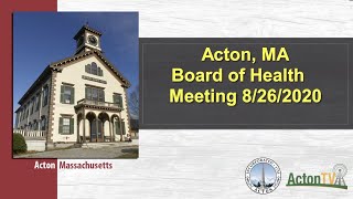 Acton, MA Board of Health 8/26/2020