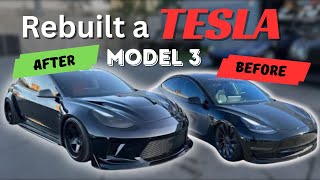 REBUILDING A CRASHED TESLA MODEL 3 & INSTALLING WIDEBODY KIT by LNC COLLISION 10,808 views 3 months ago 10 minutes, 36 seconds