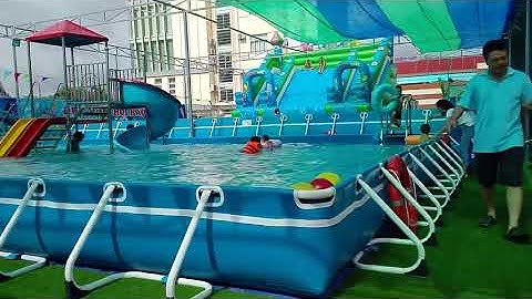 Kinh doanh hồ bơi lắp ráp - Công viên nước di động kết hợp trà sữa, coffee, đồ ăn nhanh