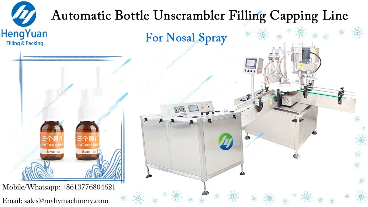 Automatic Medical Nasal Spray Bottle Unscrambler Filling Capping Line